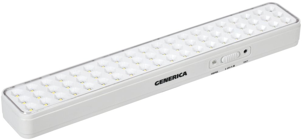 Светильник светодиодный аккумуляторный ДБА 1060 непостоянного действия 60LED 6ч 6Вт GENERICA