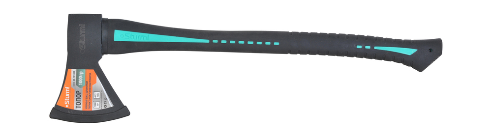 Топор, 1000г, фиберглассовая обрезиненная рукоятка, Sturm!