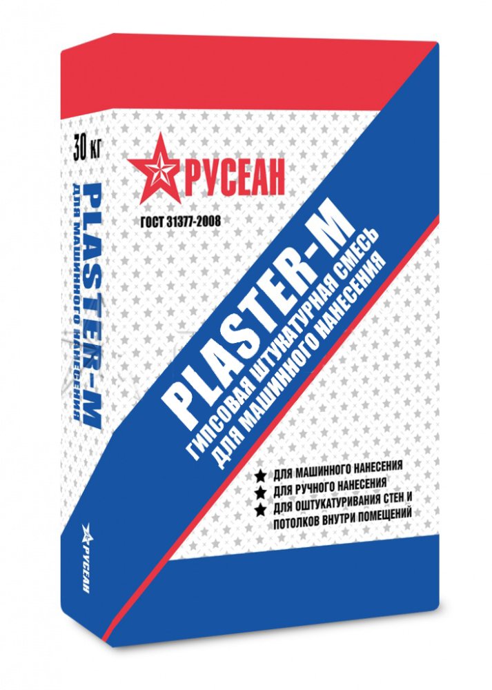 Штукатурная смесь PLASTER-М для машинного нанесения 30 кг
