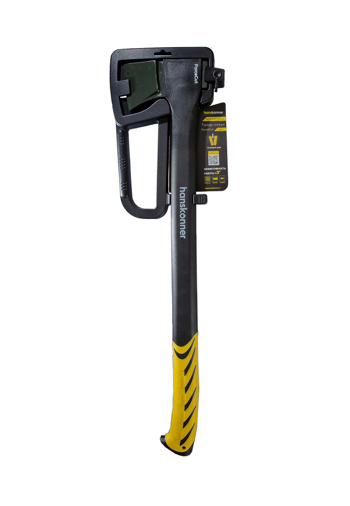 Топор-колун 1000г, фиберглассовая рукоятка с TPE, PTFE покрытие, Hanskonner