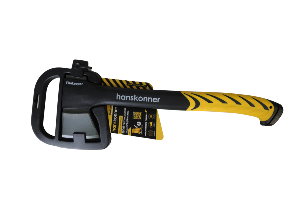Топор с зажигалкой 650г, фибергл. рукоятка с TPE, PTFE покрытие, Hanskonner