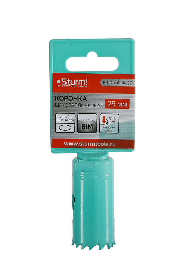 Коронка биметаллическая, 25 мм, 1/2", Sturm!