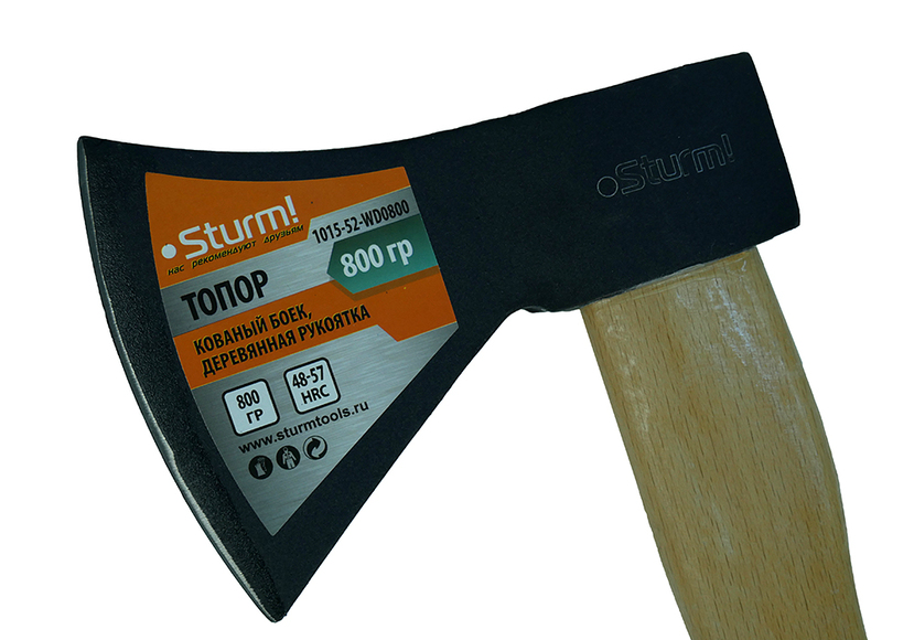 Топор, 800г, деревянная рукоятка, Sturm!