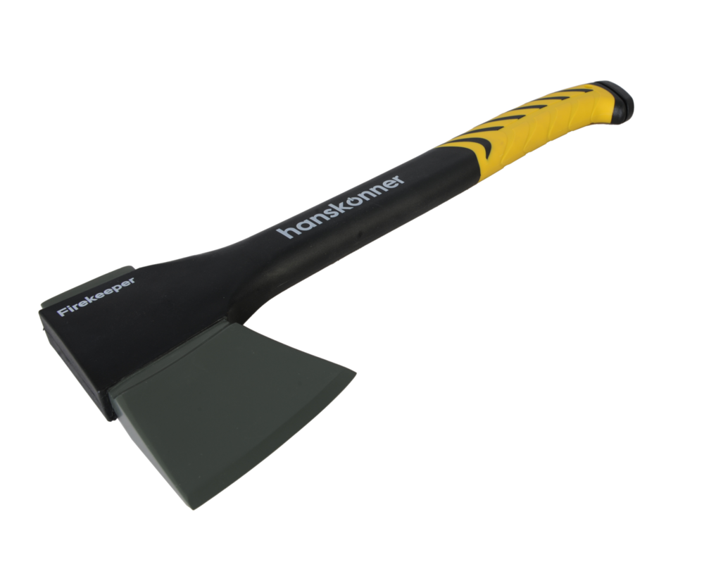 Топор с зажигалкой 650г, фибергл. рукоятка с TPE, PTFE покрытие, Hanskonner