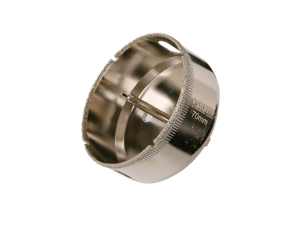 Коронка алмазн. По керам. Плитке и стеклу 70 х 55 мм,  с центрир. Сверл. Sturm!