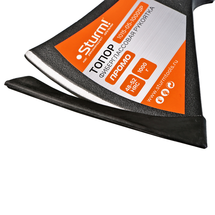 Топор, 1000г, фиберглассовая обрезиненная рукоятка, Sturm!