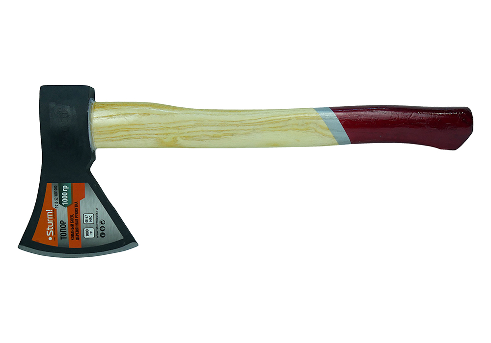Топор, 1000г, деревянная рукоятка, Sturm!