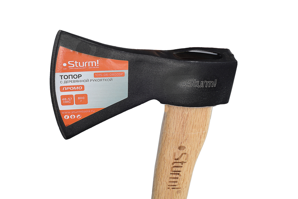 Топор, 800г, деревянная рукоятка, Sturm