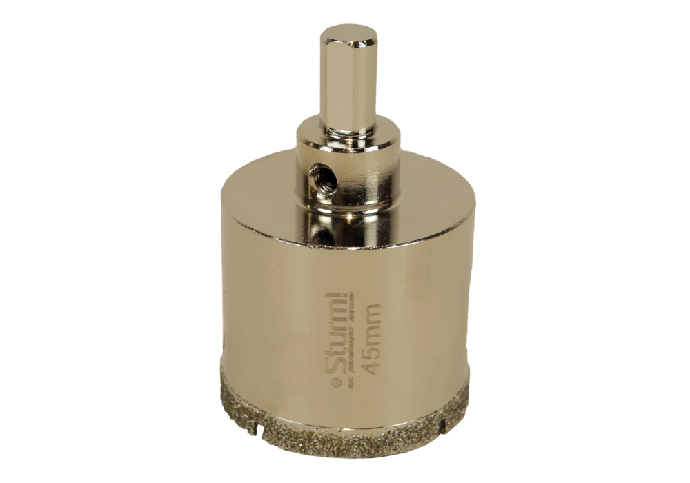 Коронка алмазная по керамограниту 45 х 70 мм,3гр. Хв., с центрир. Cверл. Sturm!