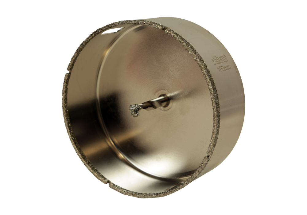 Коронка алмазная по керамограниту 100 х 70 мм,3гр. Хв., с центрир. Cверл. Sturm!