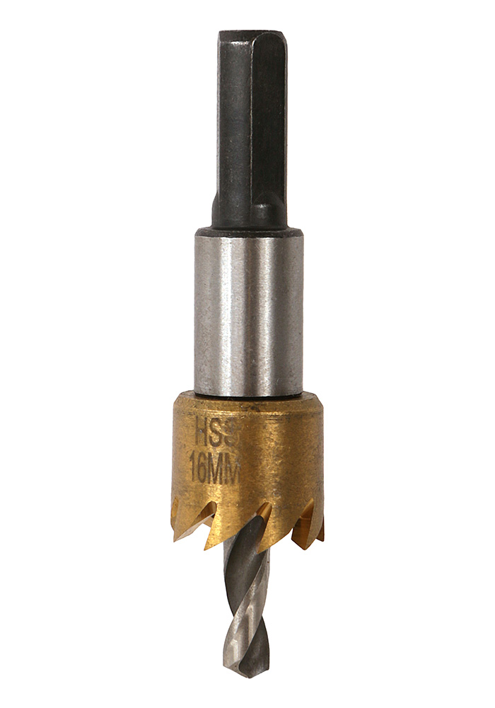 Коронка биметаллическая, 16 мм, по тонколистовому металлу, центрирующее сверло, Sturm!