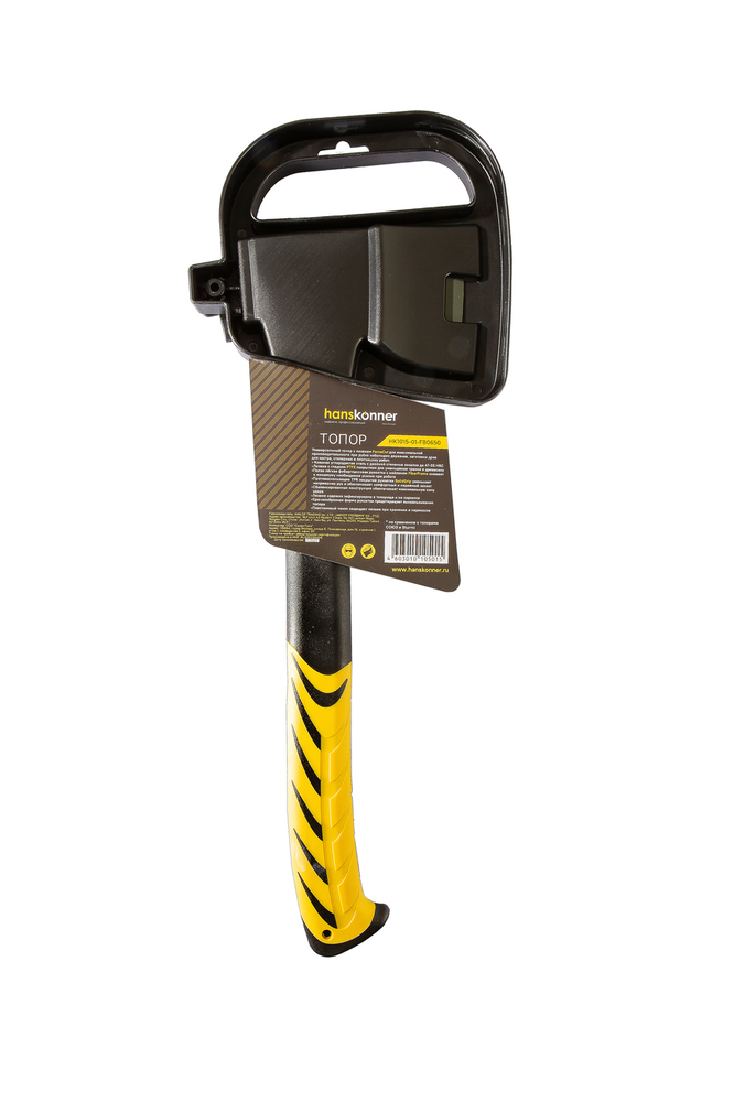 Топор 650г, фиберглассовая рукоятка с TPE, кованый, PTFE покрытие, Hanskonner