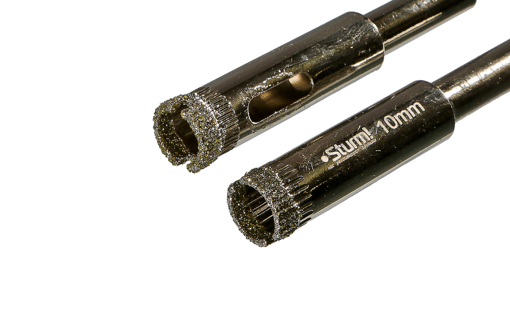 Коронка алмазн. По керам. Плитке и стеклу 10 х 55 мм, 2 шт., блистер, Sturm!