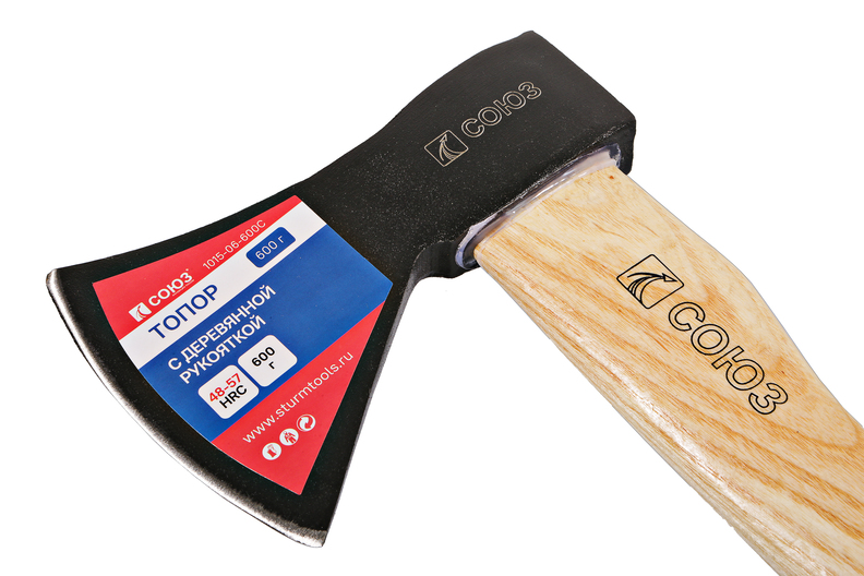 Топор, 600г, деревянная рукоятка, СОЮЗ