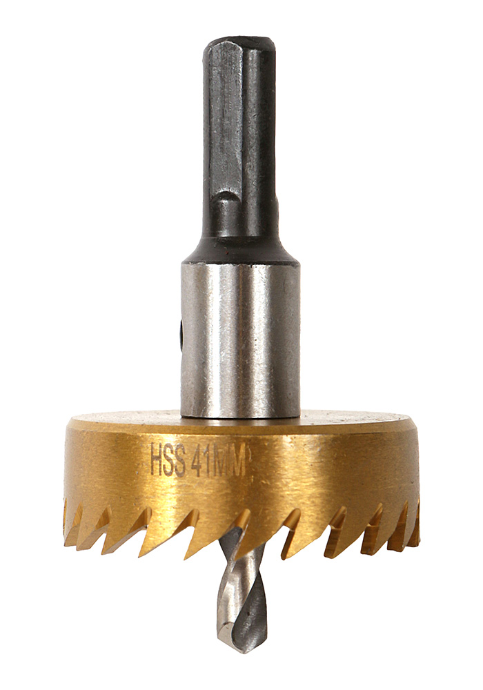 Коронка биметаллическая, 41 мм, по тонколистовому металлу, центрирующее сверло, Sturm!