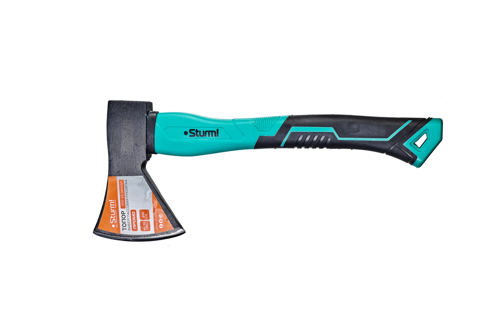 Топор, 800г, фиберглассовая обрезиненная рукоятка, Sturm!