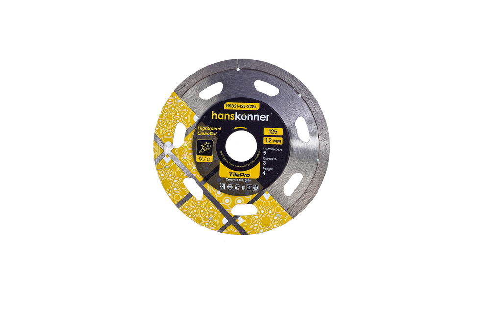 Алмазный диск 125x22,23x1,2 мм Segment tilepro Hanskonner